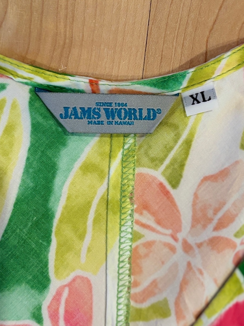 Jams World Floral “Sherry” Dress Pink, Blue Orange & Green “Waoili” Pattern - XL - Picture 6 of 12
